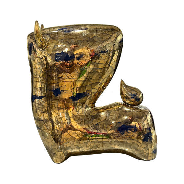 گاو  ورزا پتینه طلا آبی (4910206)