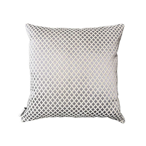 کوسن مخمل طرح لوزی طوسی (83)