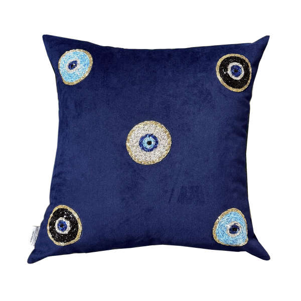 کوسن چشم پنج تایی دایره سرمه ای